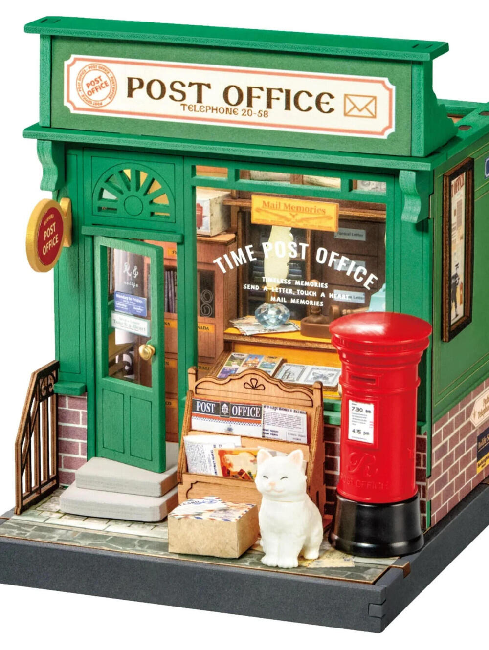 Rolife DIY Mini Building House Miniature Kit-Century Post Office, Miniverse Life